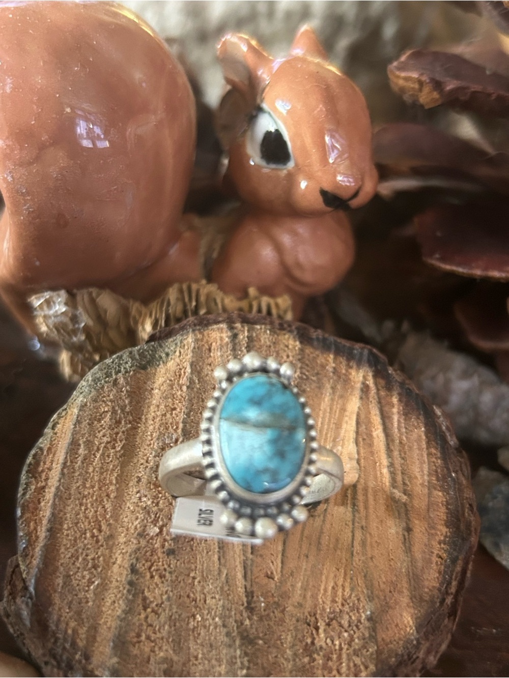 925 Sterling beautiful blue moon turquoise ring